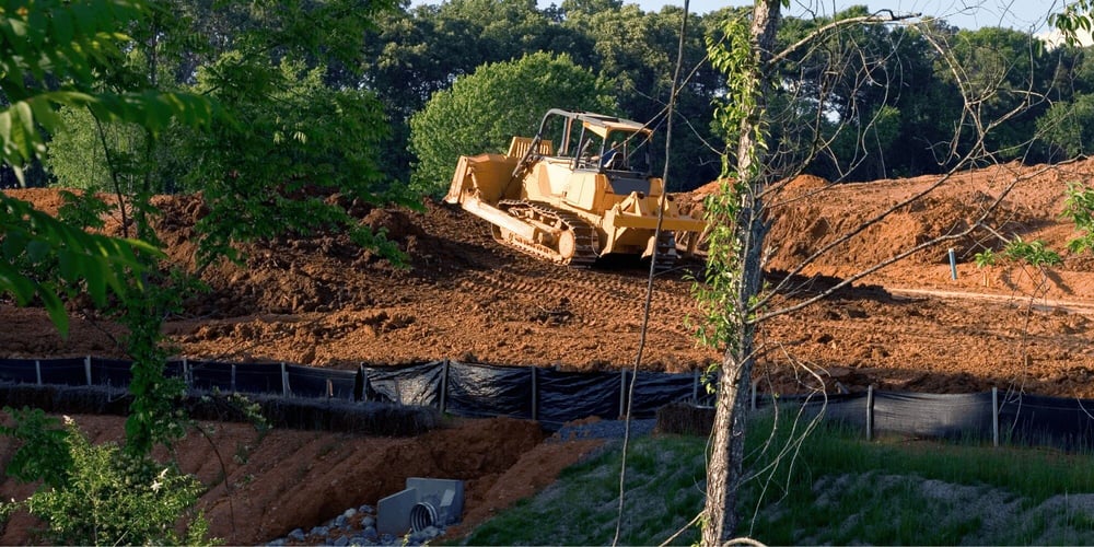 Stock Image of Clearing and Grading a Lot for a Custom Home in Atlanta