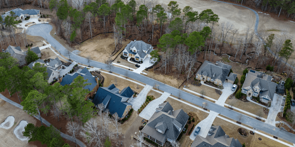 Aerial View of a Luxury New Custom Homes Community in Atlanta