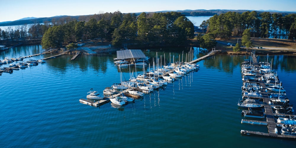 Stock Image of Marina on Lake Lanier in GA