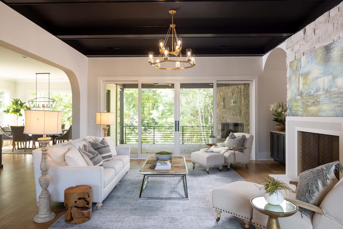 atlanta custom home modern living room with seating 