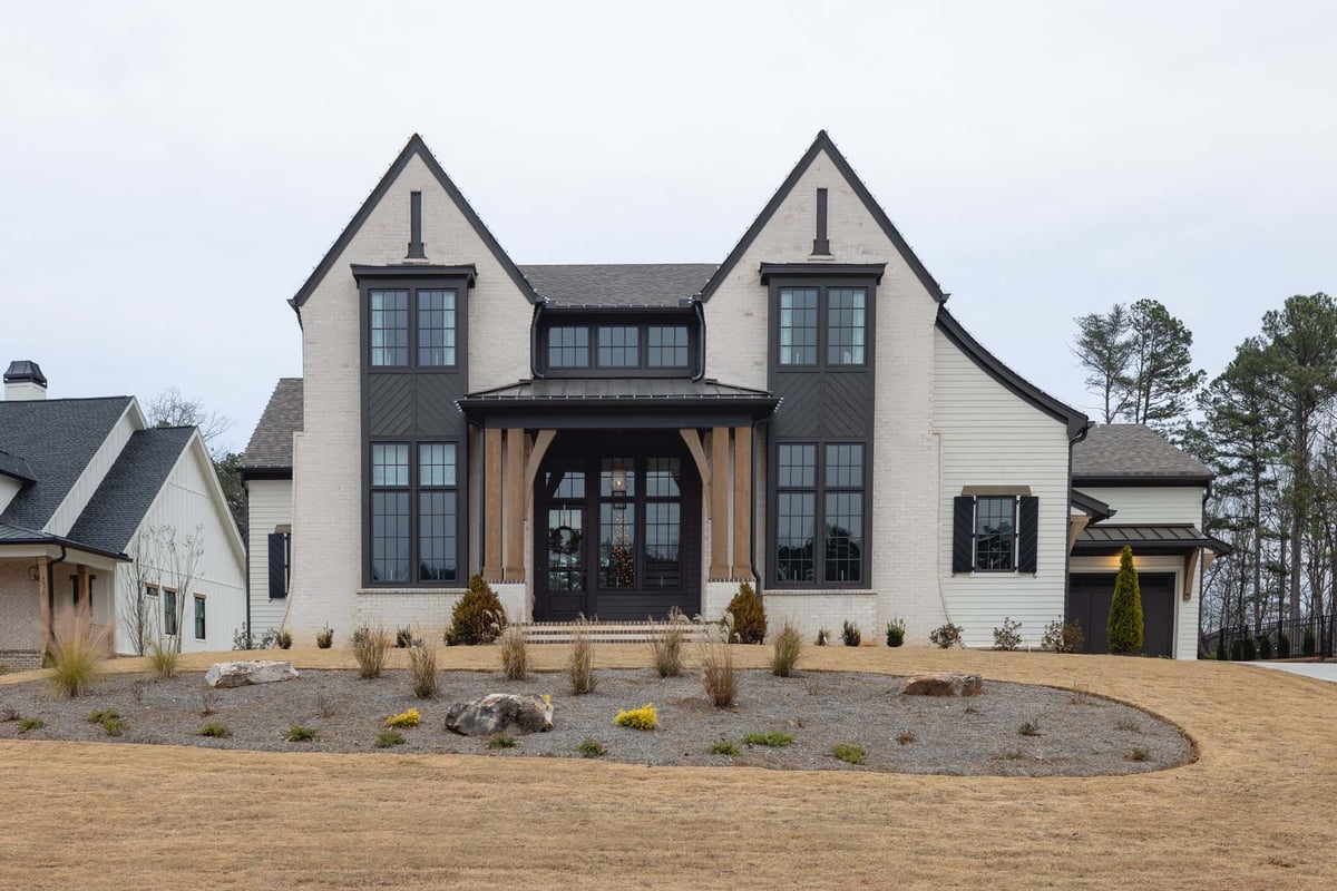 north metro atlanta modern custom home front exterior photo