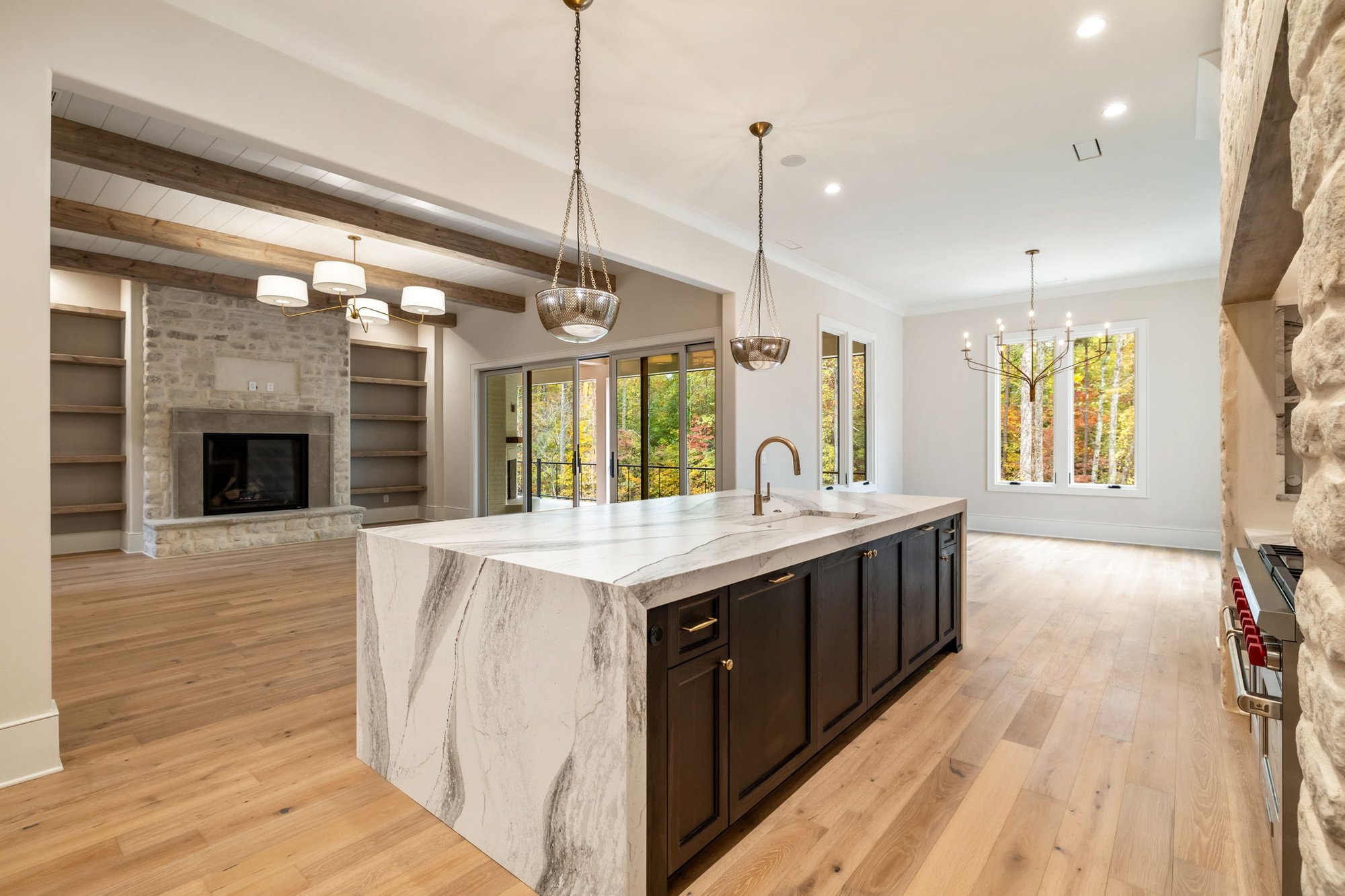 Bold and natural finishes in the kitchen 4575 Ryker Rd, Cumming, GA 30041-2172
