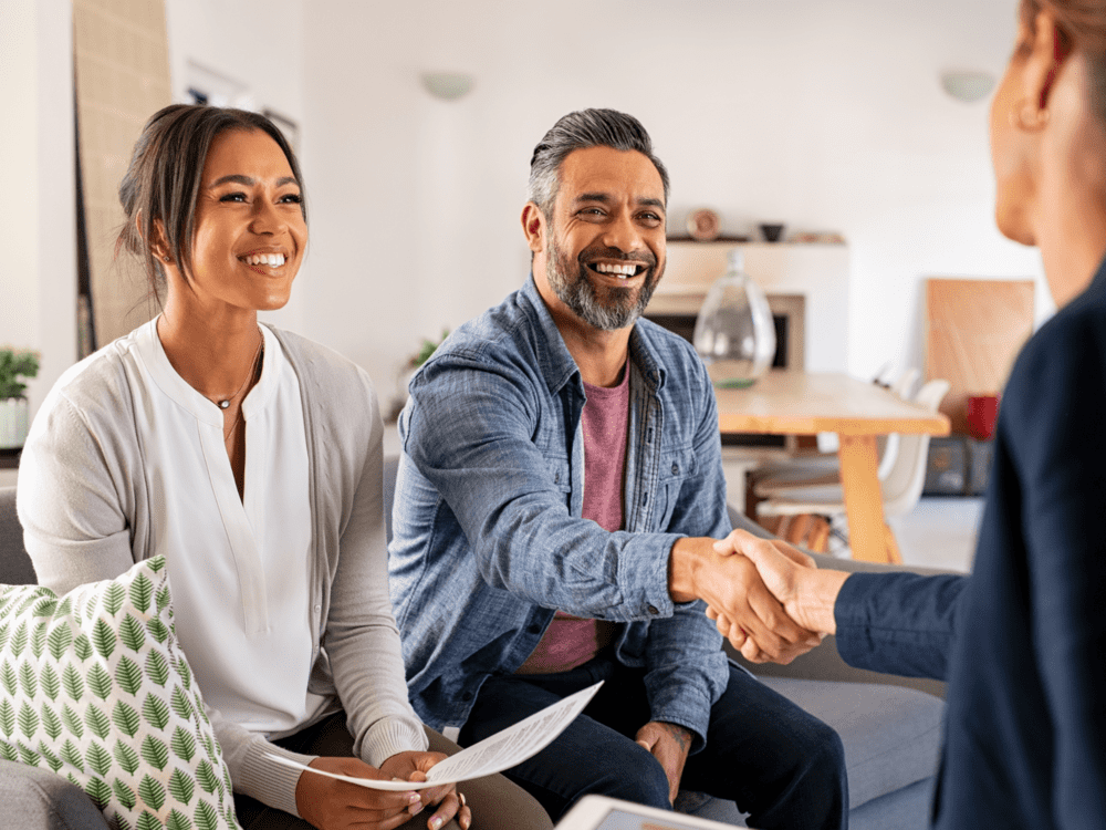 Stock Image of Couple Meeting Designer